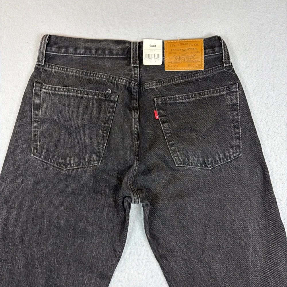 Levis Premium Men 555 Relax Fit Straight Leg Jeans 30x30 Black NWT 100% Cotton